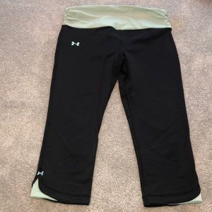 Blue/Green & black cropped workout leggings